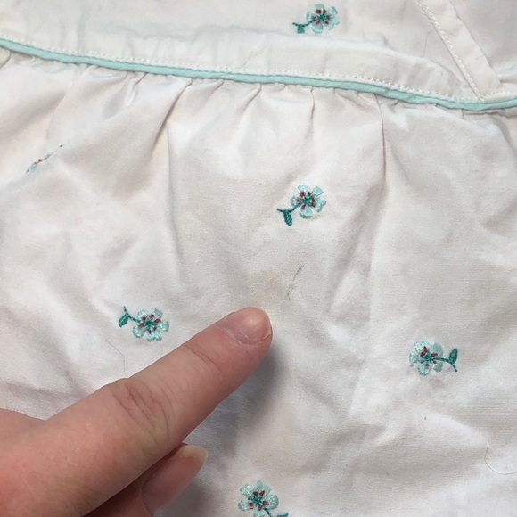 Jamie And Jack Jumpsuit Romper White Teal Floral Baby Girl Size 6-12 Months - Picture 3 of 9